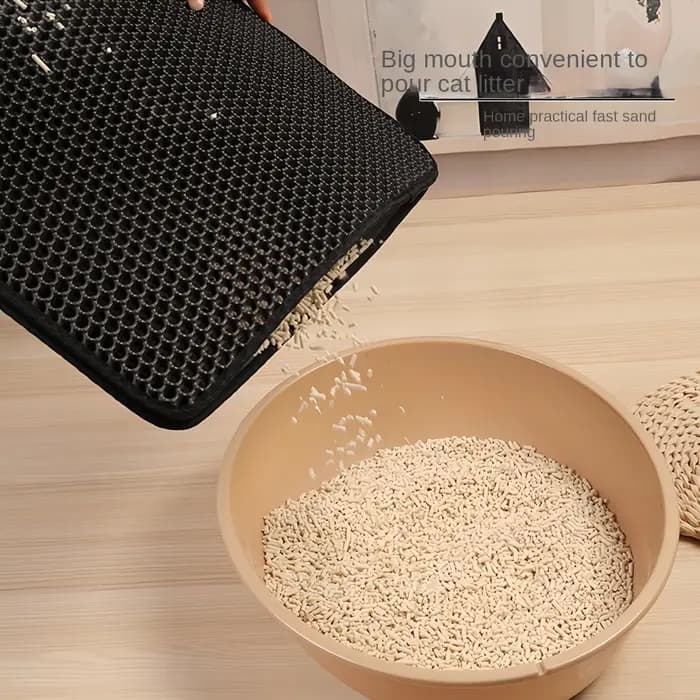 Tapis de litière pour chat grande taille en EVA double couche imperméable
