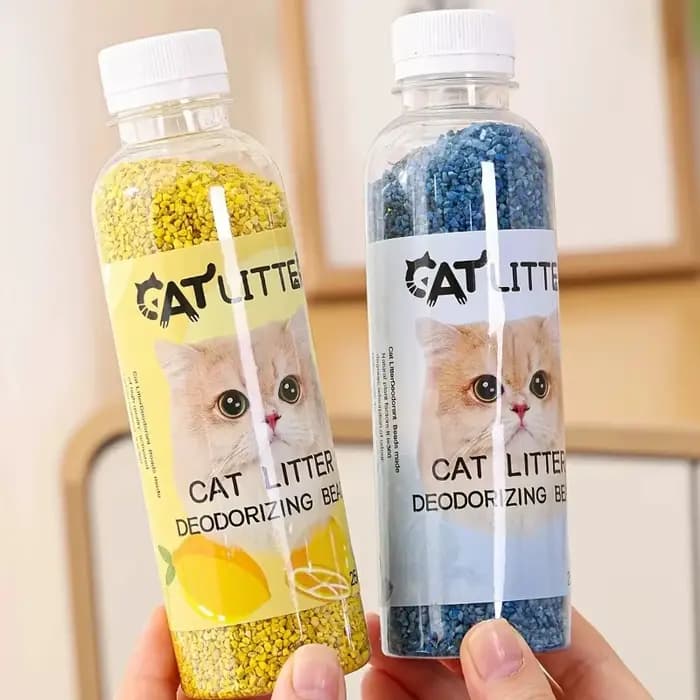 Bouteille de perles désodorisantes pour litière de chat