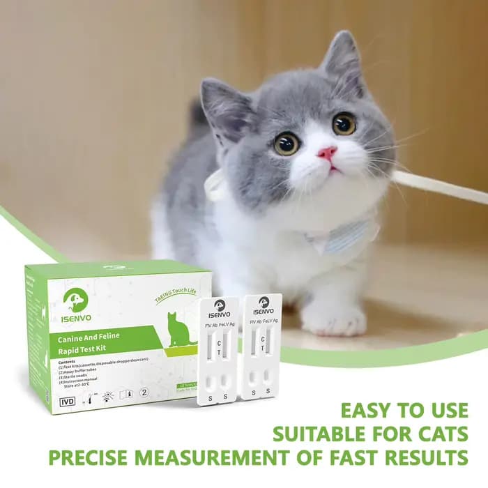 Analyste de test de chlore pour immunodéficience féline et leucémie pour chats, FIV + FeLV, 10 pièces
