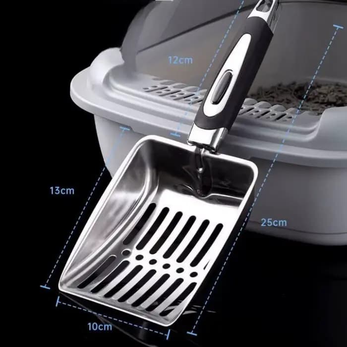 Pelle à litière pour chat en métal efficace avec poignée ergonomique et grande capacité pour un nettoyage rapide des litières