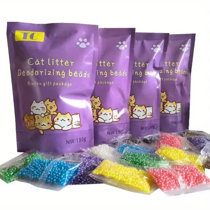Ensemble de perles désodorisantes pour litière de chat