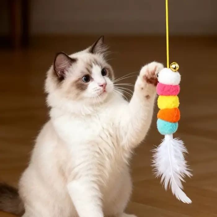 Jouet électrique pour chat avec 2 cordes