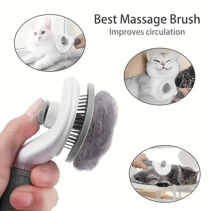Peigne d'épilation pour animaux de compagnie en un clic pour un toilettage sans effort des chiens et des chats-brosse