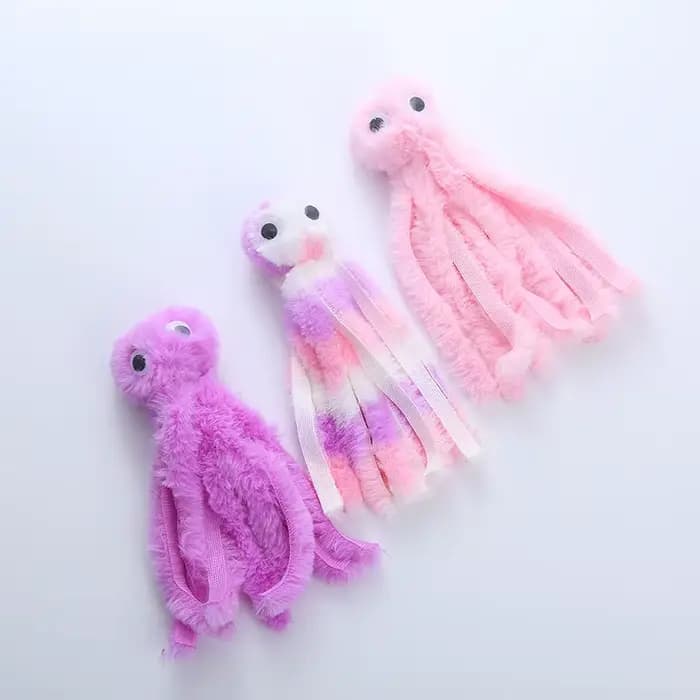 Jouet pour chat en peluche douce en forme de pieuvre