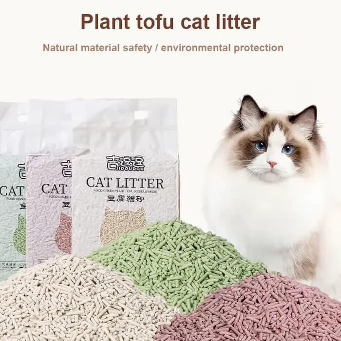Litière pour chat Tofu 6L à gratter rapidement