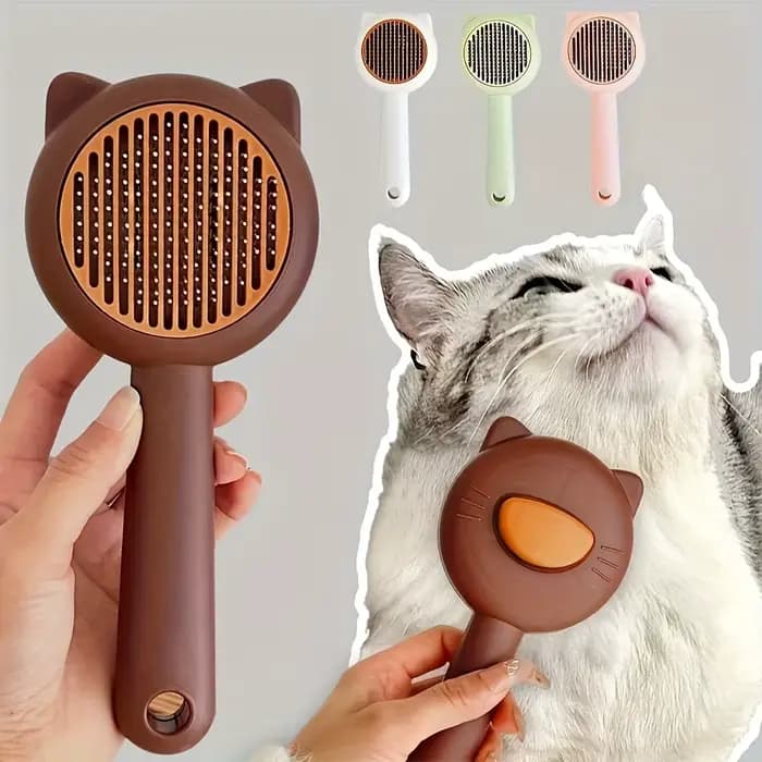 Brosse de bain et de massage pour chat – Peigne de toilettage autonettoyant pour animaux de compagnie pour perdre, douceur sur les chats, parfait pour le bain et le démaquillage