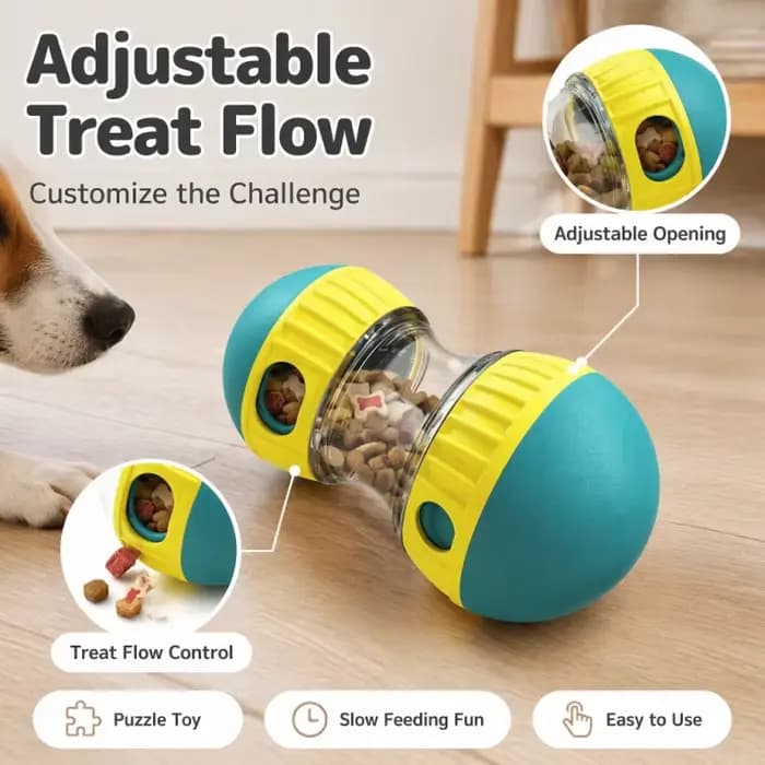 Jouet distributeur de friandises pour chien et chat, balle interactive de puzzle, convient à tous les types de mangeoires lentes, jouets pour animaux de compagnie pour un repas amusant et sain