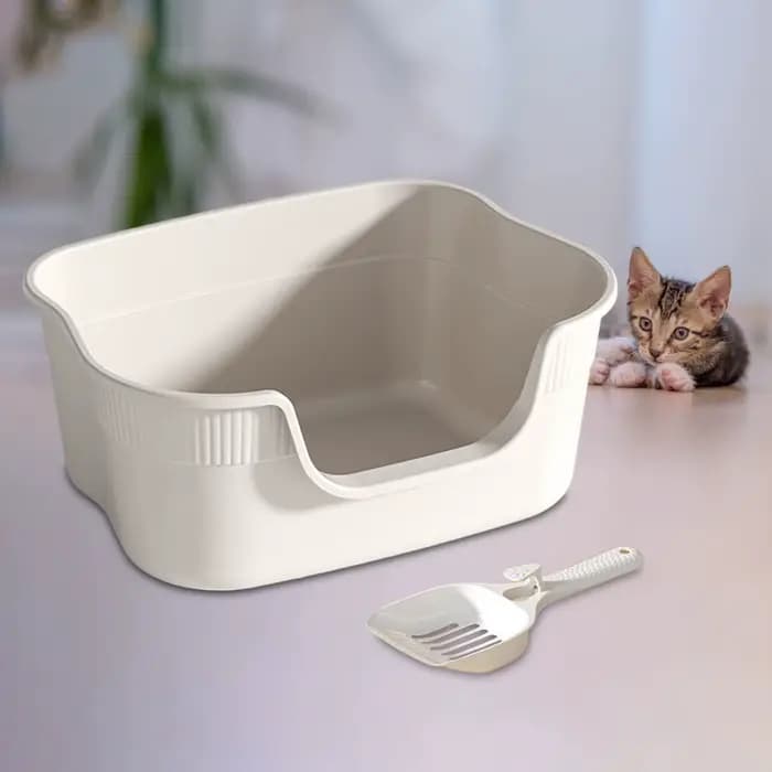 Bac à litière semi-fermé pour chat