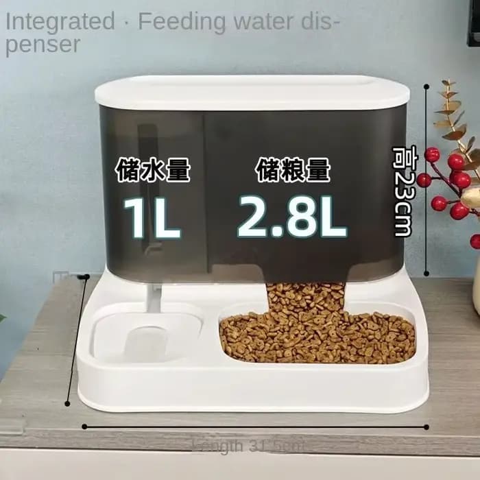 Distributeur automatique de nourriture pour chat de grande capacité, bol d'eau potable, fournitures pour animaux de compagnie, séparation humide et sèche, récipient de nourriture pour chien
