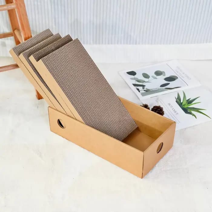 Lot de 4 boîtes en carton pour griffoir de chat pour chats d'intérieur