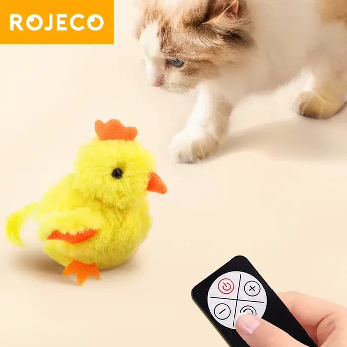 ROJECO herbe-aux-chats jouets interactif battant poussin avec son