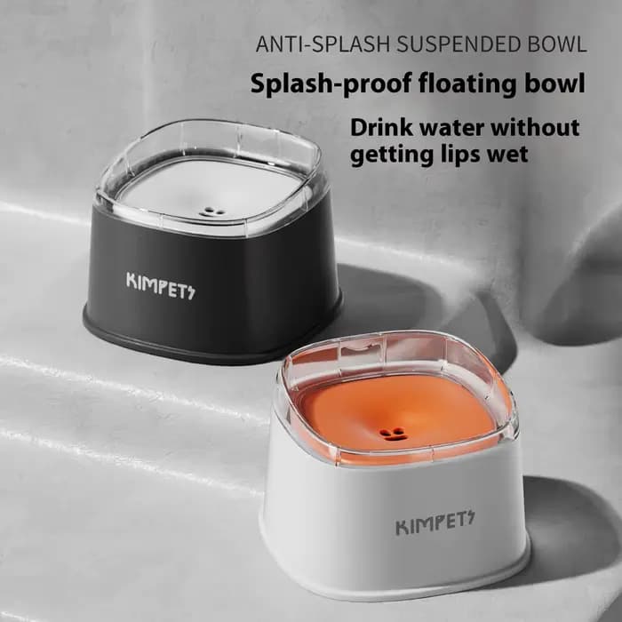Bol d'eau pour animaux de compagnie sans déversement de 2000 ml – Le design flottant maintient le menton sec