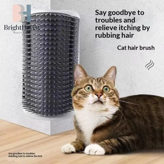 Brosse de toilettage auto-nettoyante murale Corner Cat