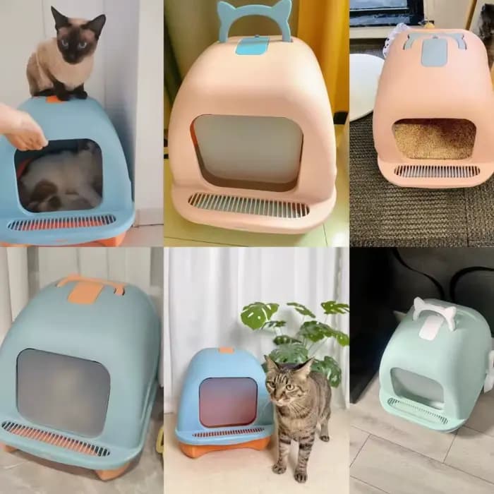 Bac à litière pour chat entièrement fermé