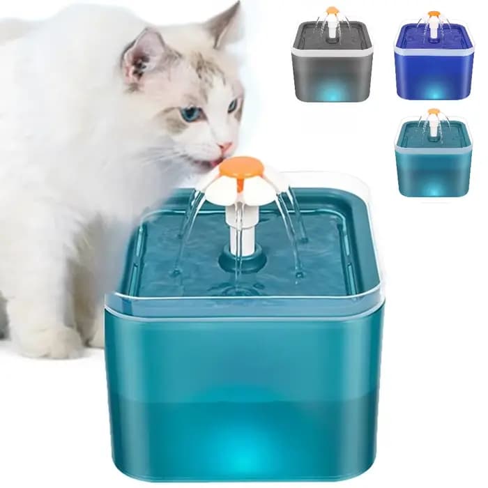 Fontaine à eau pour chat, filtre automatique, éclairage LED, USB, électrique, silencieux, bol d'abreuvoir pour chat, 2l, recirculaire, distributeur d'eau
