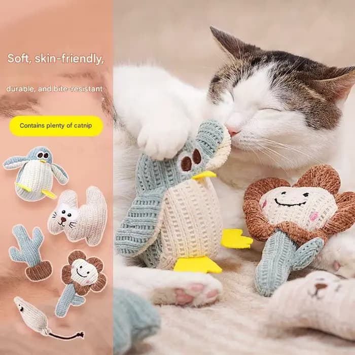 Jouets en peluche doux à la catnip pour chats