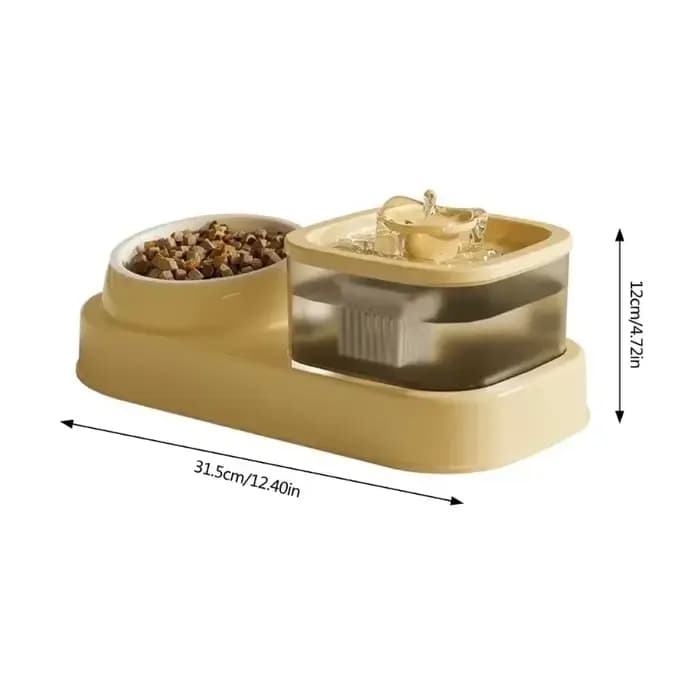 Bol pour chats 2 en 1, distributeur d'eau, double bol, circulation d'eau