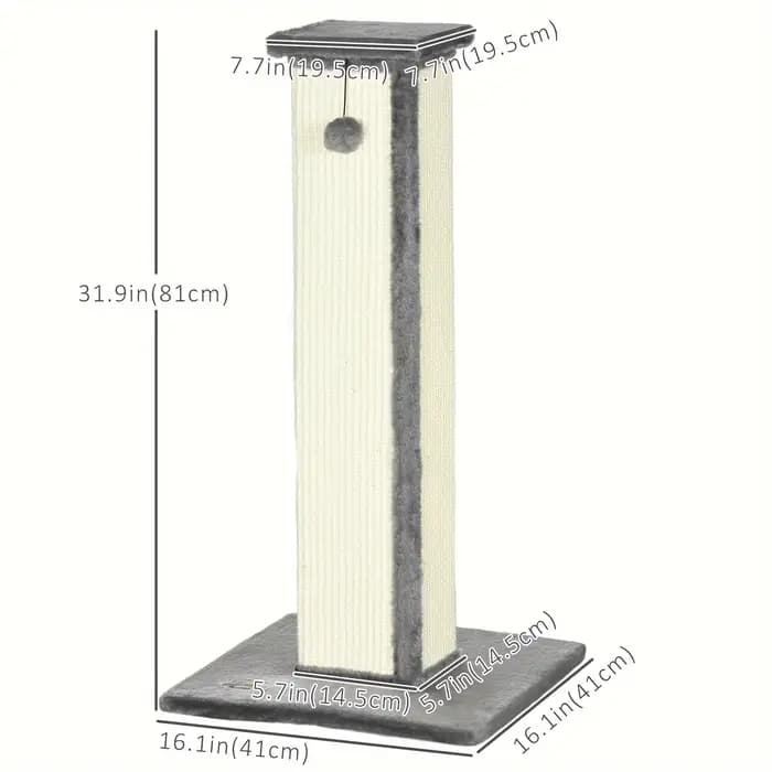 Poste à gratter en Sisal pour chat de 32 pouces de haut