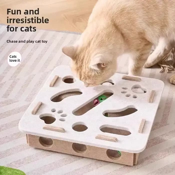 Puzzle en feutre vert pour chat