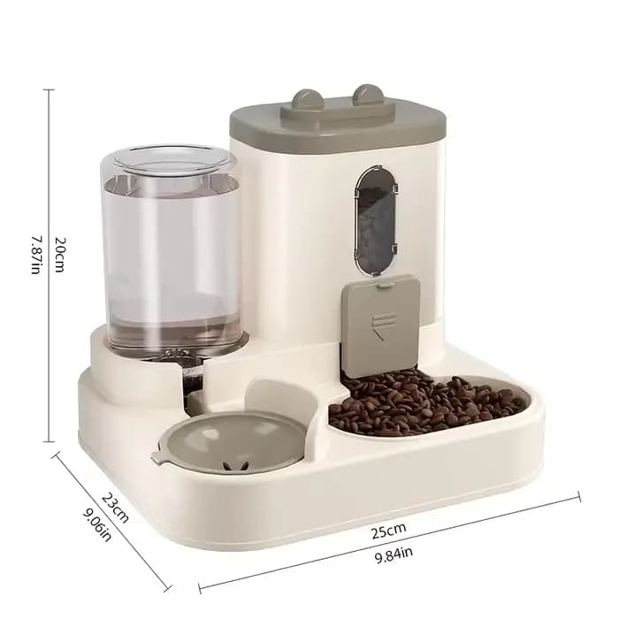 Distributeur d'eau et de nourriture pour chat 2 en 1