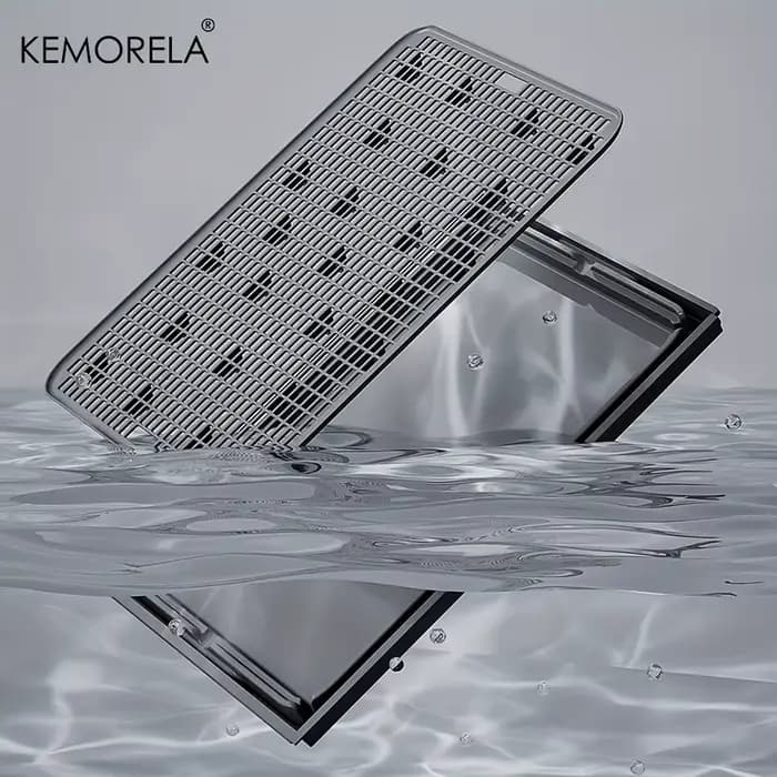 KEMORELA Extra grande bac à litière pour chat en acier inoxydable avec couvercle-litière fermée tapis