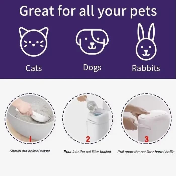 Casier à litière pour toilettes pour chats