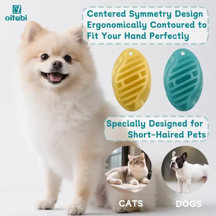 Brosse en caoutchouc souple Oitabi pour chiens et chats à poils courts