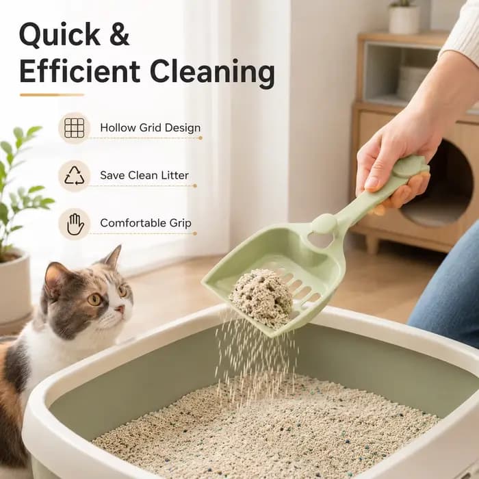 Pelle à litière en maille en forme de tête de chat