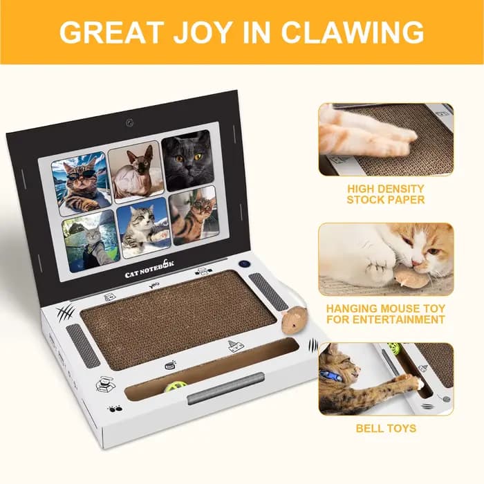 Grattoir pour chat en forme d'ordinateur portable