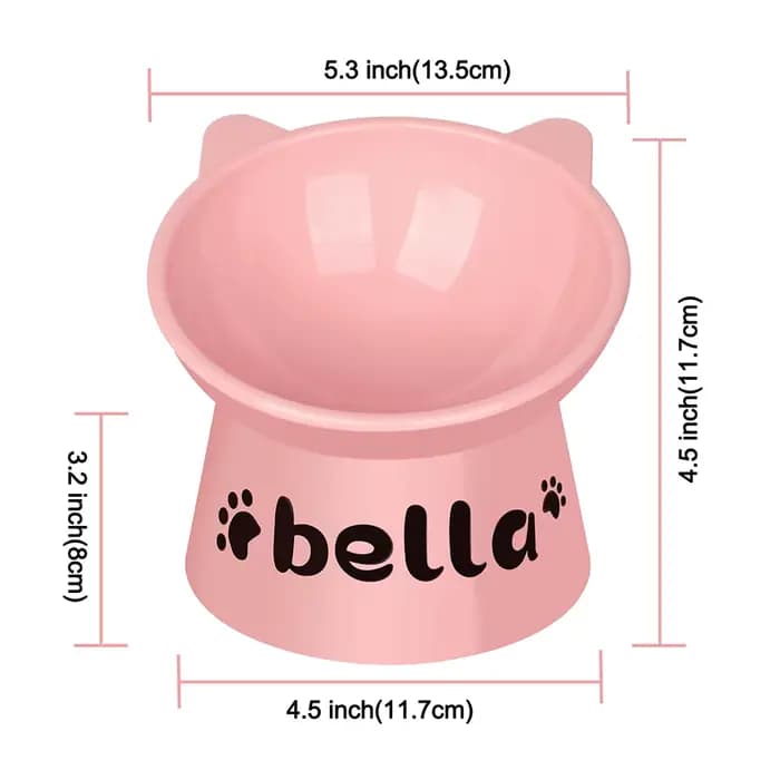 Bol de nourriture personnalisé pour chat, pied haut, pour chien et chat, impression gratuite, nom d'animal de compagnie, bols d'eau, tasse d'alimentation pour animaux de compagnie, accessoires pour ch
