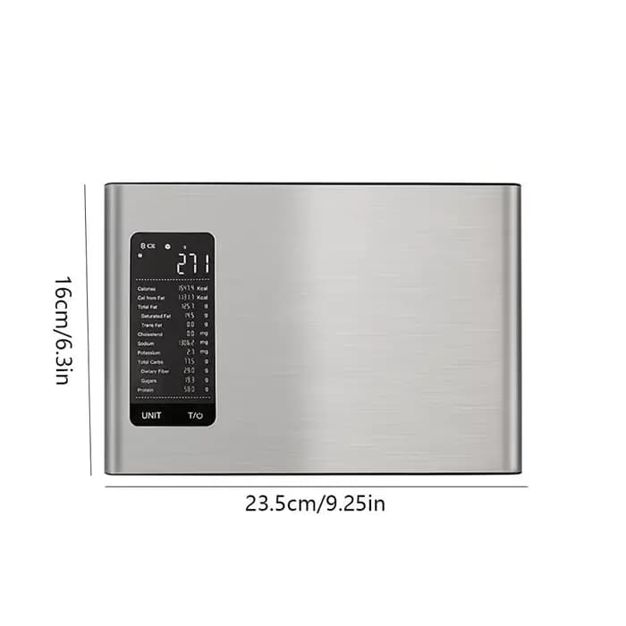Balance alimentaire intelligente en acier inoxydable avec application gratuite et suivi de 19 nutriments