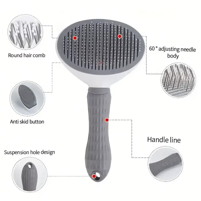 Peigne d'épilation pour animaux de compagnie en un clic pour un toilettage sans effort des chiens et des chats-brosse