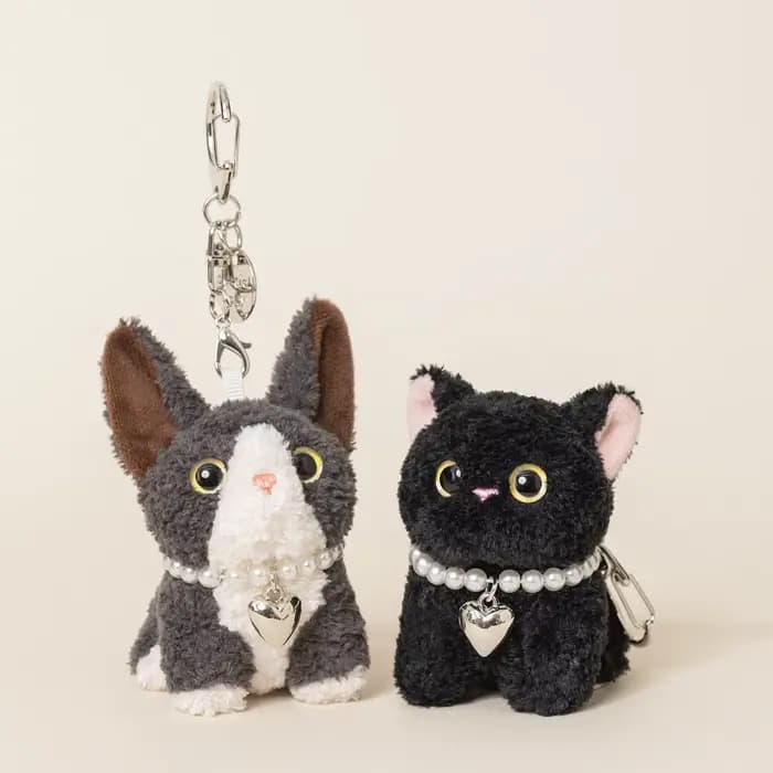 Peluche chat Kawaii de 8 cm, chat noir, chat siamois, chat calico, poupée chat, pendentif chat, porte-clés, jouet en peluche, cadeau d'anniversaire pour enfant
