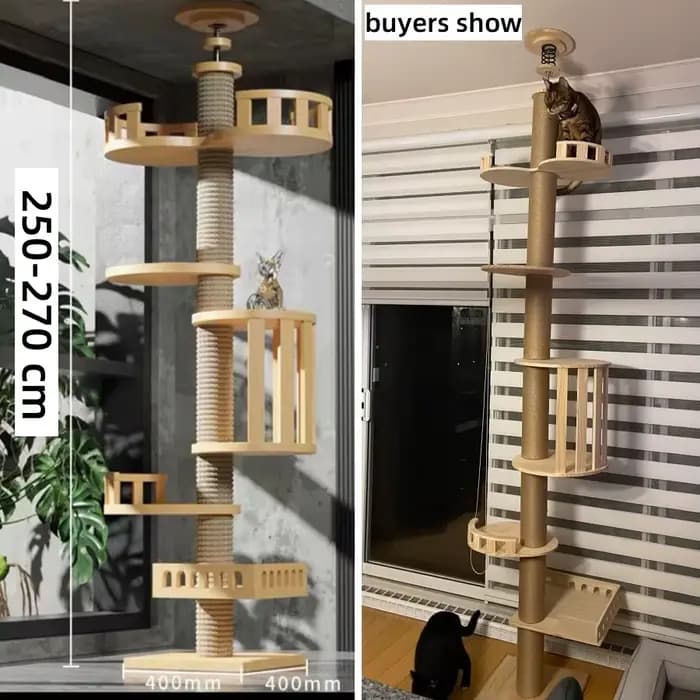 Arbre à chat du sol au plafond avec griffoir