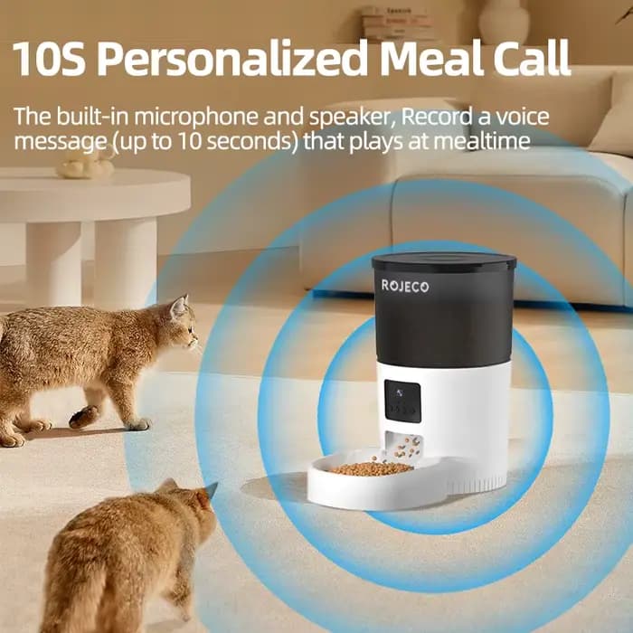 ROJECO 3L mangeoire automatique pour animaux de compagnie avec distributeur de nourriture pour chat intelligent Carmen pour chiens mangeoires rechargeables WIFI pour chats alimentation à distance