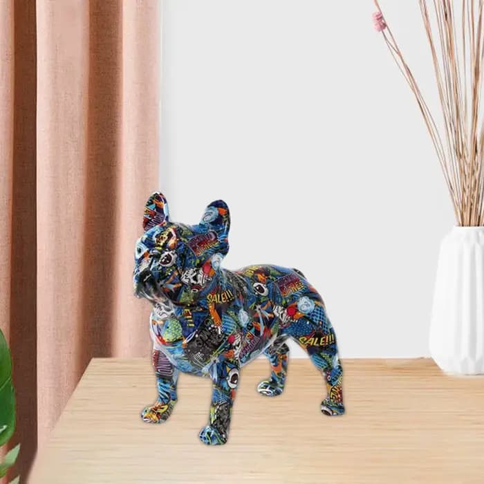 Statue de bouledogue français