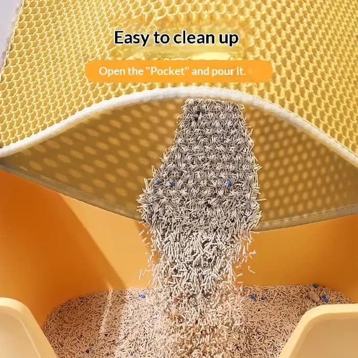 Tapis pour litière de chat - empêche la diffusion de la litière
