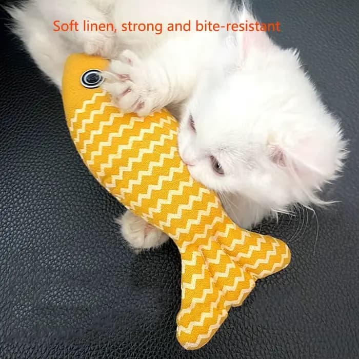 Jouet pour chat en forme de poisson en lin