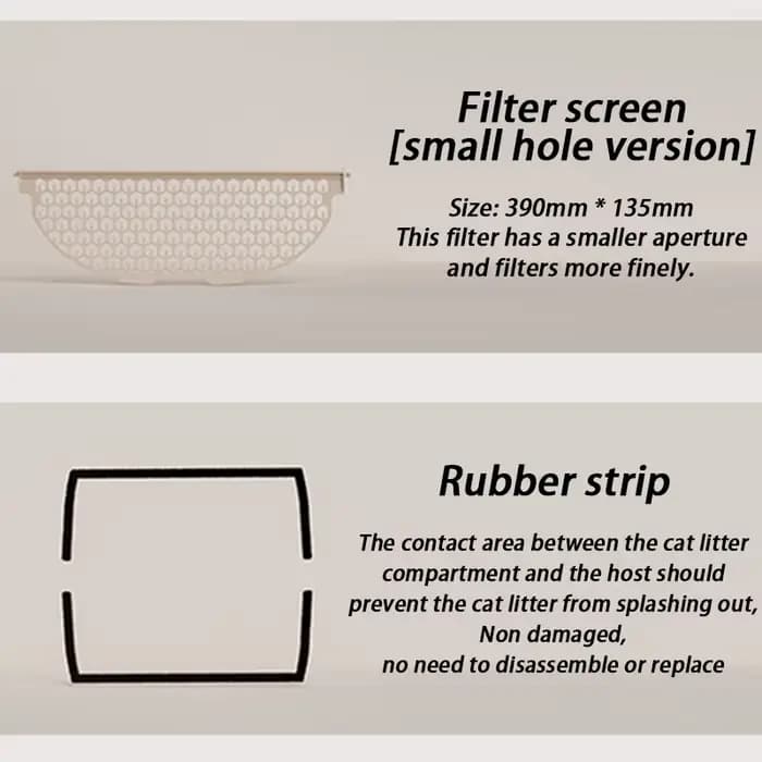 PetSnowy-Ensemble de toilette pour chat, boîte de toilette, virus, filtre à mailles, accessoires de toilette, compartiment à boules de litière pour chat, invitation