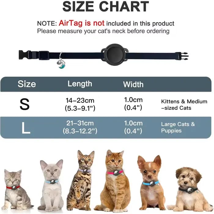 Collier élastique sécurisé pour chat AirTag