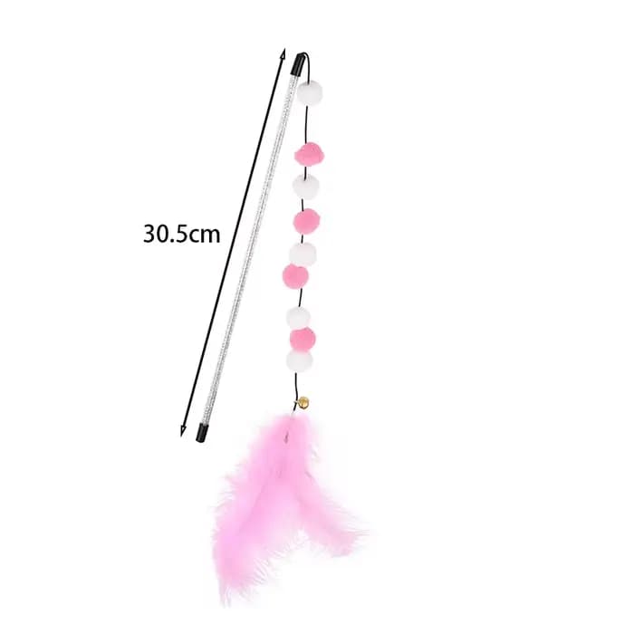 Jouet coule avec clochette et plumes pour chat