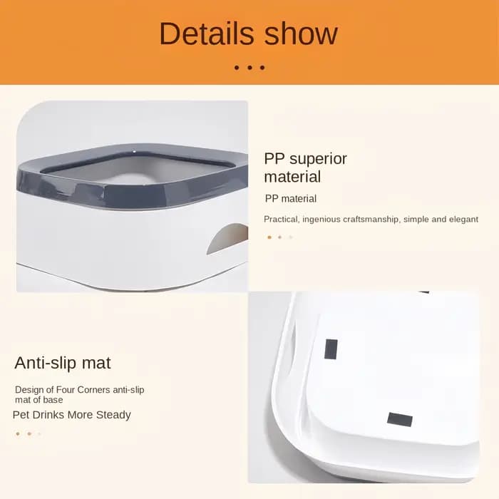 Bol d'eau potable pour chien, bol flottant à bouche Non mouillante pour chat sans déversement, distributeur d'eau potable, bol en plastique Anti-dessus pour chien