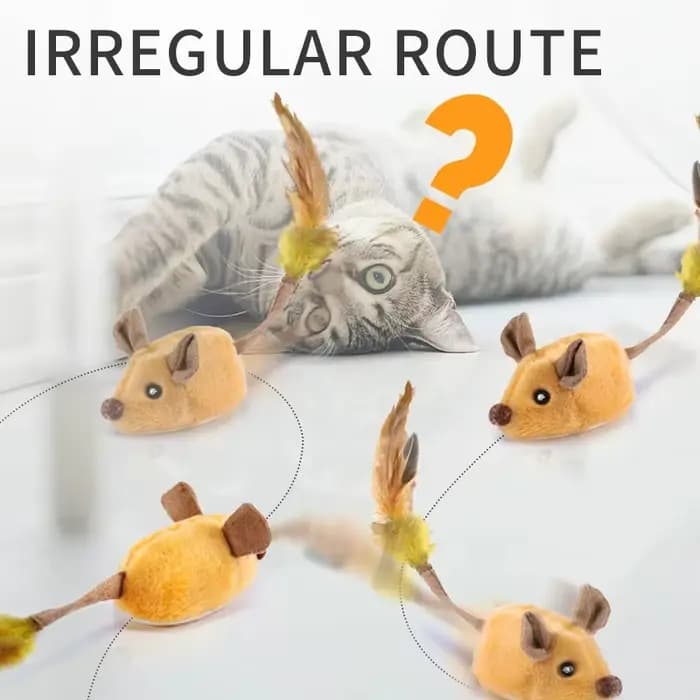 Souris de course intelligente pour chat, jouet interactif, mobile aléatoire, électrique, USB, Teaser, Simulation de souris, chaton, jouet en peluche auto-jeu