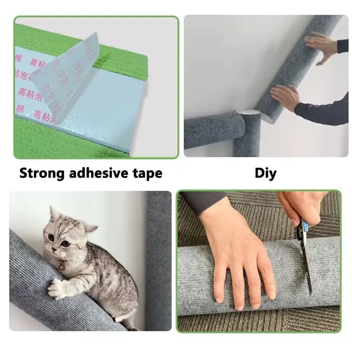 Planche à gratter murale pour chats, 7 couleurs, arbre à chat auto-adhésif, poste à gratter, jouet pour chats, échelle d'escalade, autocollant mural