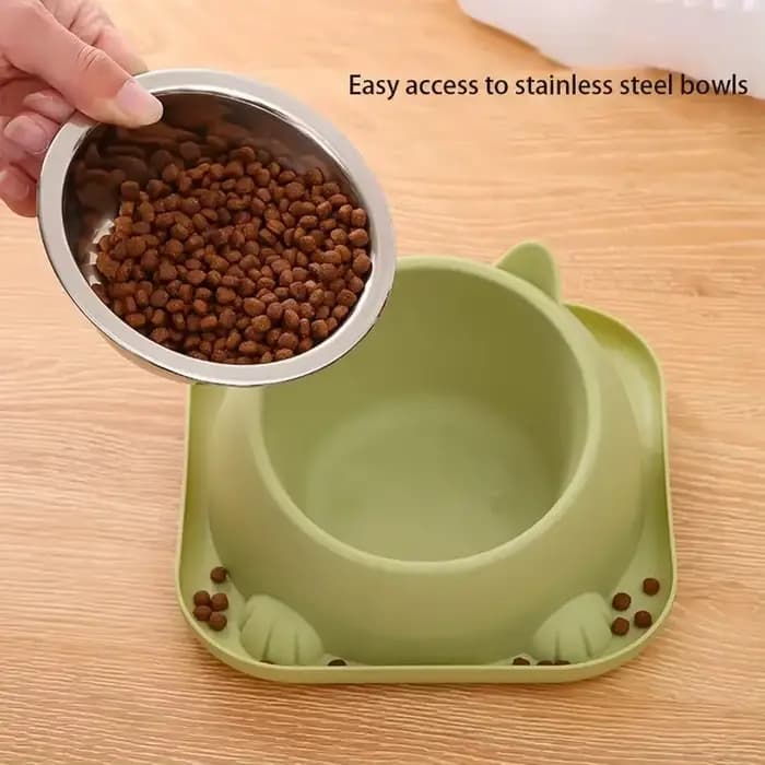 Bol pour chat anti-renversement en forme amusante avec eau ajoutée pour éviter les fourmis - Bols pour chien inclinés et antidérapants
