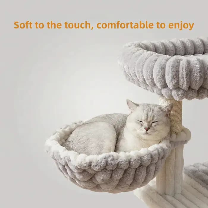 Arbre à chat multifonctionnel d'intérieur avec lit pour chat