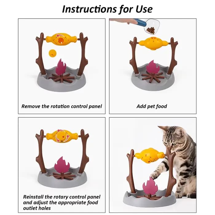 Jouet interactif en forme de barbecue en plein air pour chat
