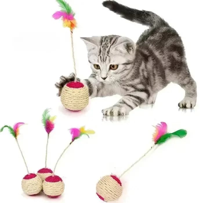 Jouet interactif d'entraînement de balle à gratter en Sisal pour chaton
