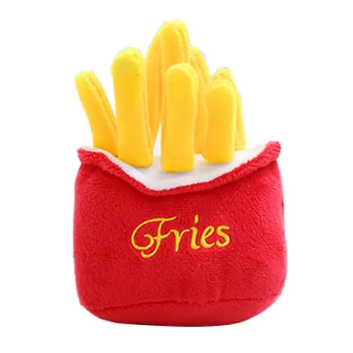 Jouet sonore en peluche pour chien, jouet mignon pour chat, accessoires pour animaux de compagnie en forme de frites et de hamburger, jouet pour chat pour chiens de petite et moyenne taille, Teddy