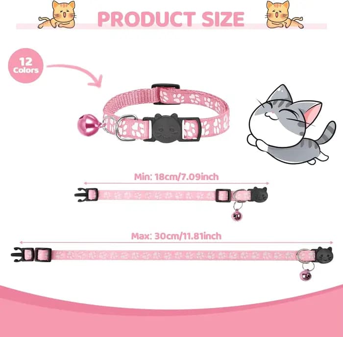 Collier pour animaux de compagnie avec porte-étiquette, étui de protection pour AirTag, colliers réfléchissants pour chats avec clochettes, réglables de 8 à 12,5 pouces pour s'adapter à tous les chats